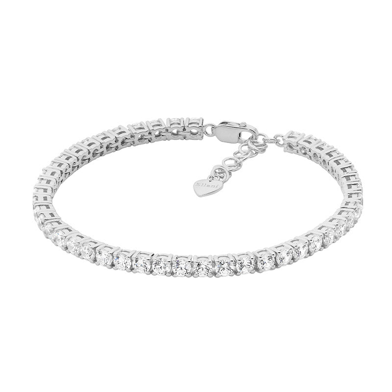 SS WH CZ 3.5mm tennis bracelet w/ext chain