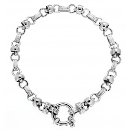 STERLING SILVER FANCY LINK BRACELET - 21CM