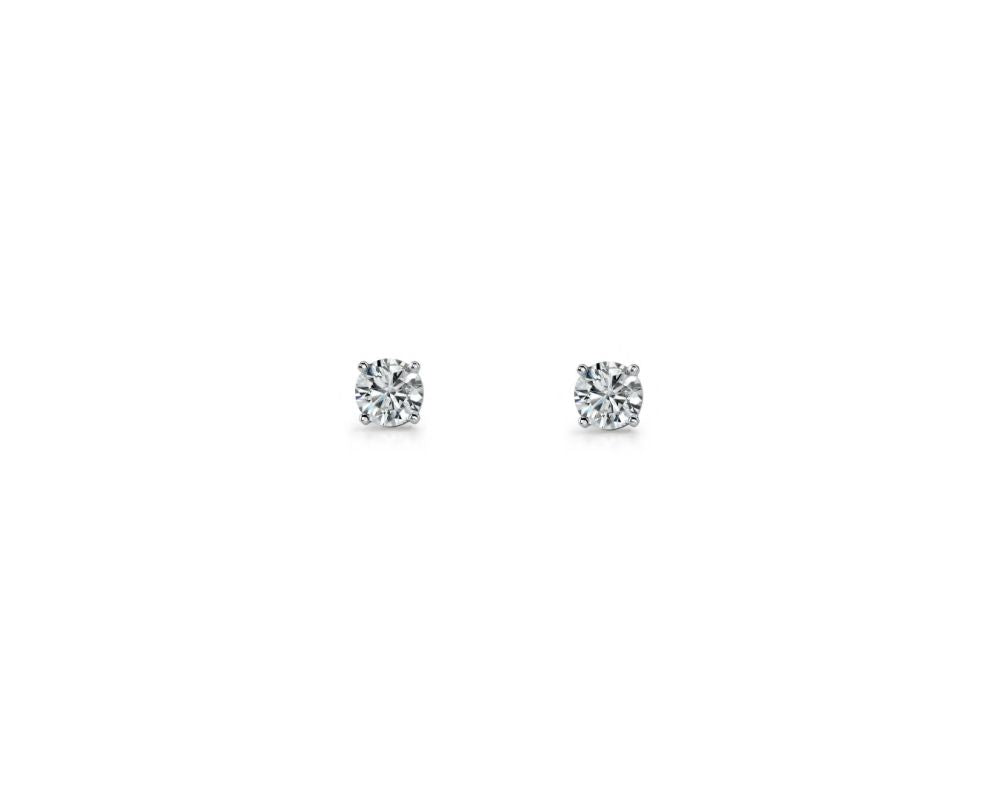 SS 3mm Round WH CZ Claw Set Studs