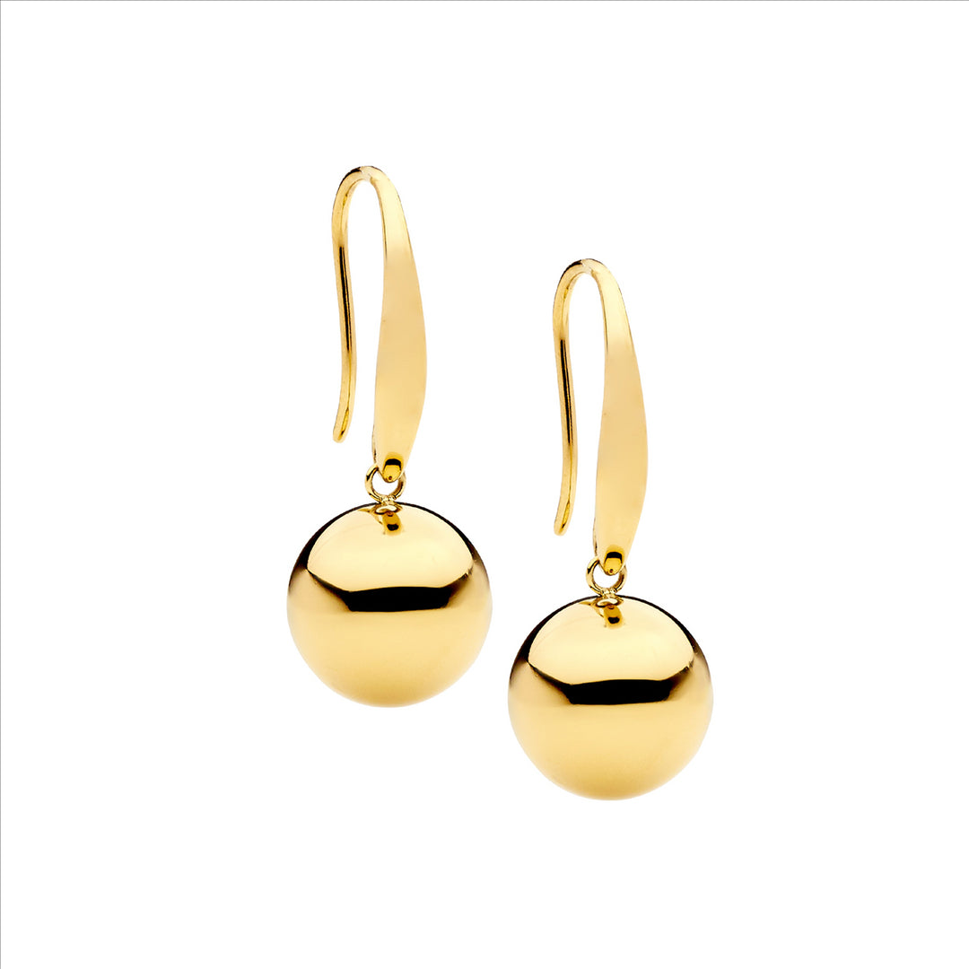 Stainless steel drop ball on shp hook w/gold IP plating