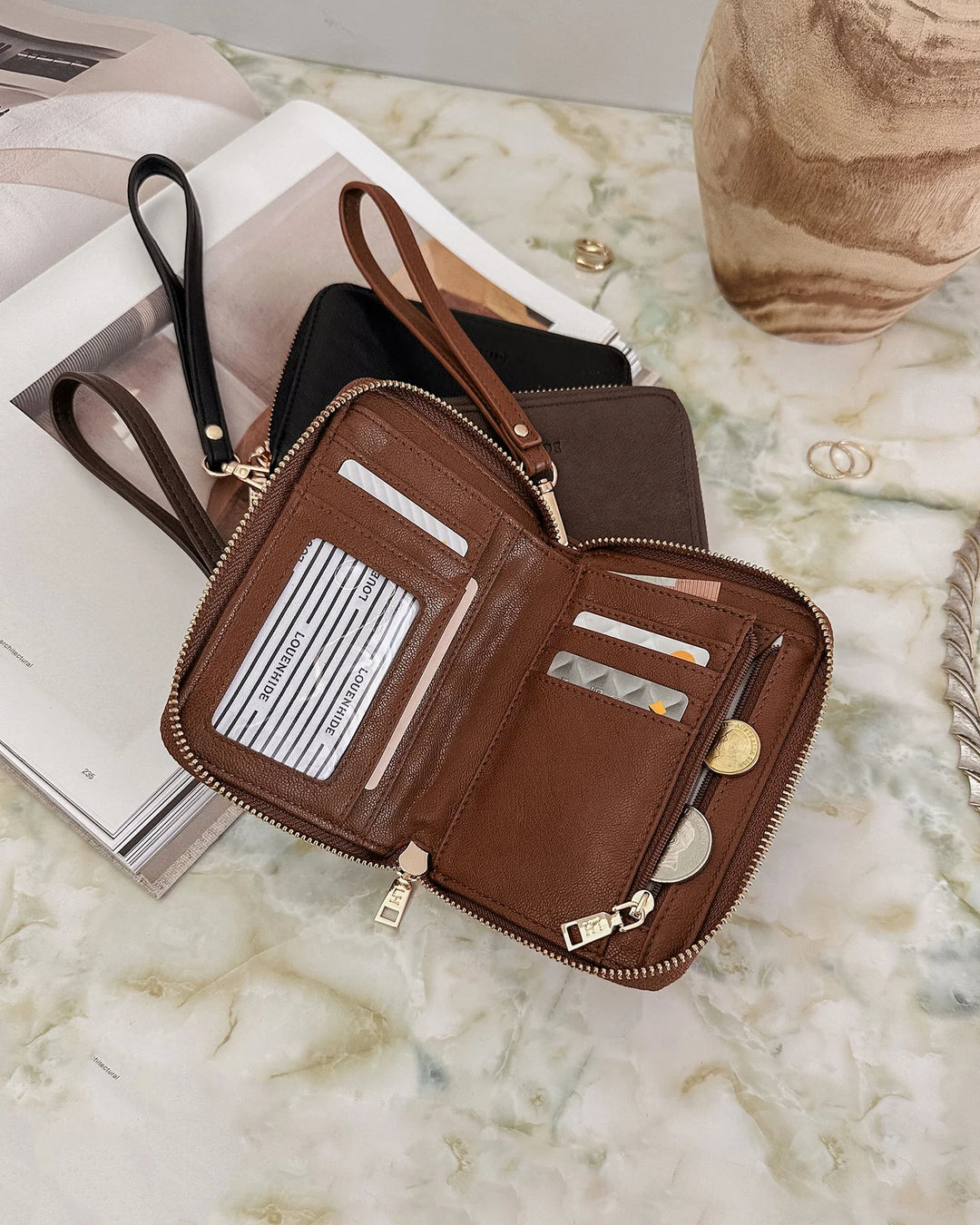 LOUENHIDE EDEN WALLET SADDLE COGNAC